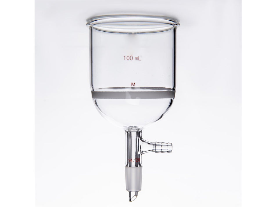 MSE PRO Grinding Mouth Sand Core Bush Funnel, 100mL, 14/20, Sand Core Pore Size: G3