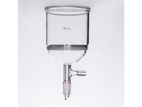 MSE PRO Grinding Mouth Sand Core Bush Funnel, 100mL, 19/22, Sand Core Pore Size: G3