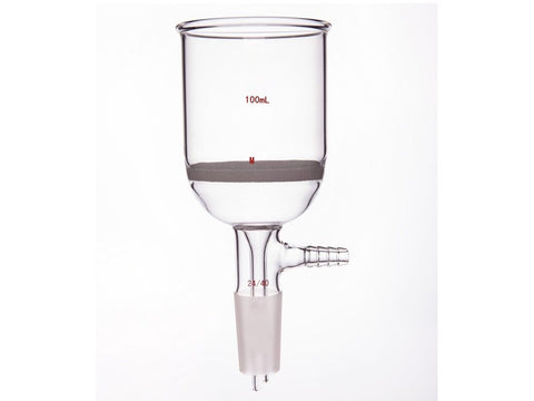 MSE PRO Grinding Mouth Sand Core Bush Funnel, 100mL, 24/40, Sand Core Pore Size: G3