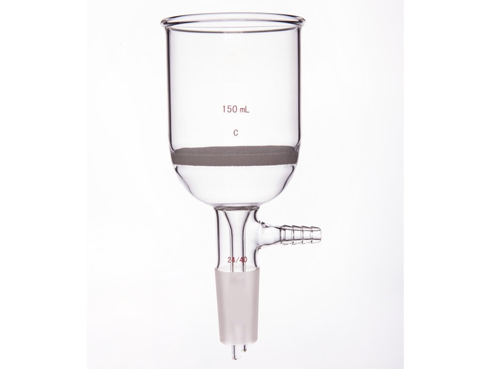 MSE PRO Grinding Mouth Sand Core Bush Funnel, 150mL, 24/40, Sand Core Pore Size: G2