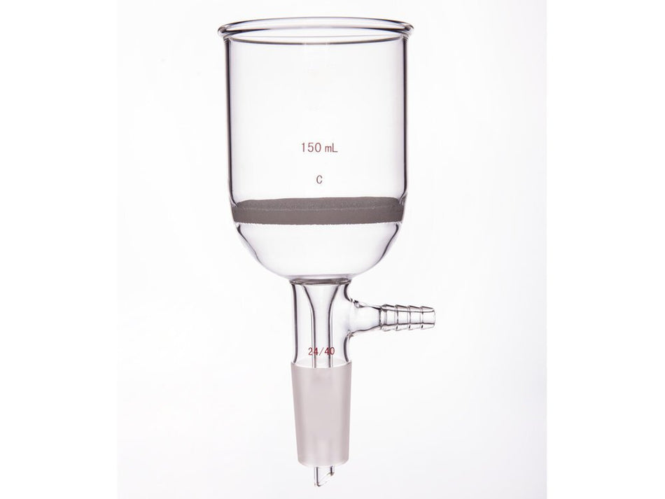MSE PRO Grinding Mouth Sand Core Bush Funnel, 150mL, 24/40, Sand Core Pore Size: G2