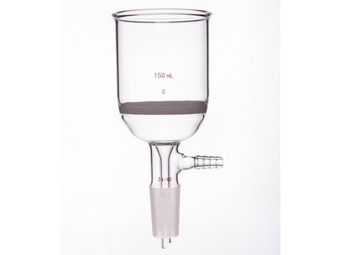 MSE PRO Grinding Mouth Sand Core Bush Funnel, 150mL, 24/40, Sand Core Pore Size: G2