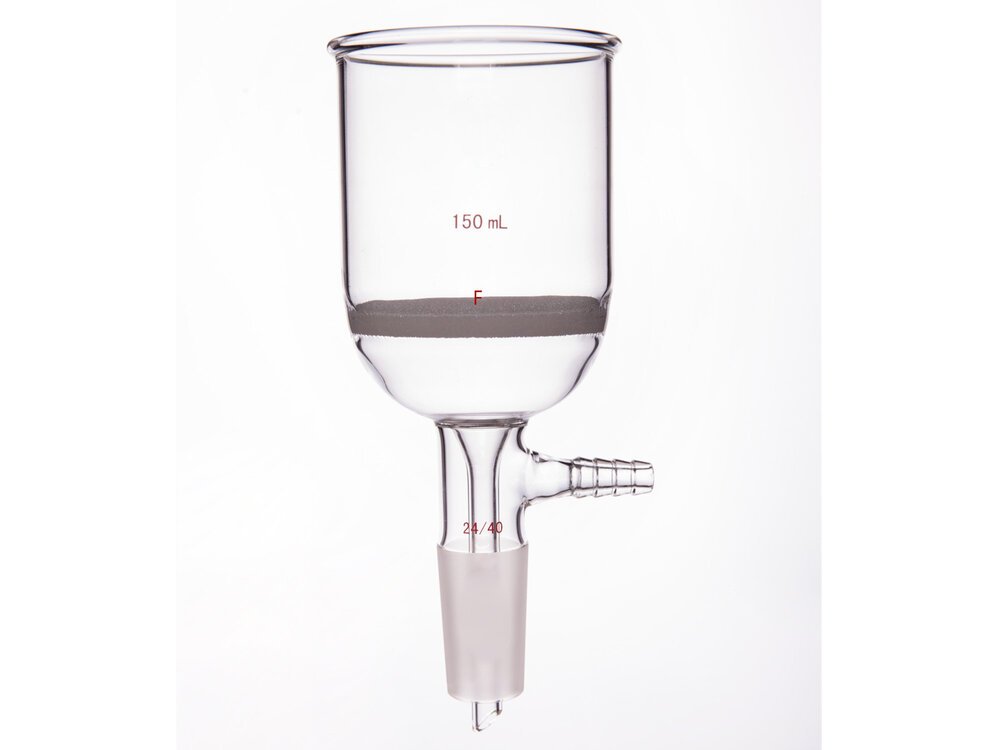 MSE PRO Grinding Mouth Sand Core Bush Funnel, 150mL, 24/40, Sand Core Pore Size: G4