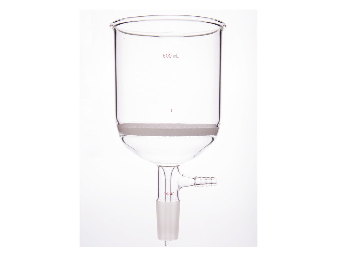 MSE PRO Grinding Mouth Sand Core Bush Funnel, 600mL, 24/40, Sand Core Pore Size: G2