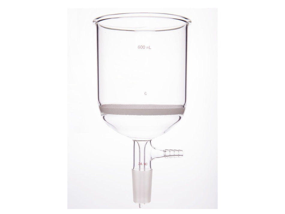 MSE PRO Grinding Mouth Sand Core Bush Funnel, 600mL, 24/40, Sand Core Pore Size: G2
