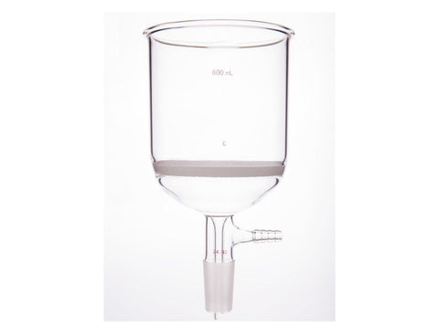 MSE PRO Grinding Mouth Sand Core Bush Funnel, 600mL, 24/40, Sand Core Pore Size: G2