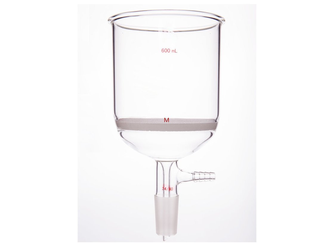 MSE PRO Grinding Mouth Sand Core Bush Funnel, 600mL, 24/40, Sand Core Pore Size: G3