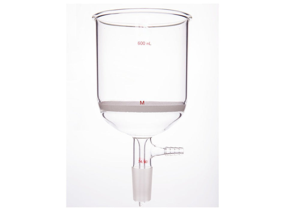 MSE PRO Grinding Mouth Sand Core Bush Funnel, 600mL, 24/40, Sand Core Pore Size: G3