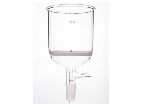 MSE PRO Grinding Mouth Sand Core Bush Funnel, 600mL, 24/40, Sand Core Pore Size: G3