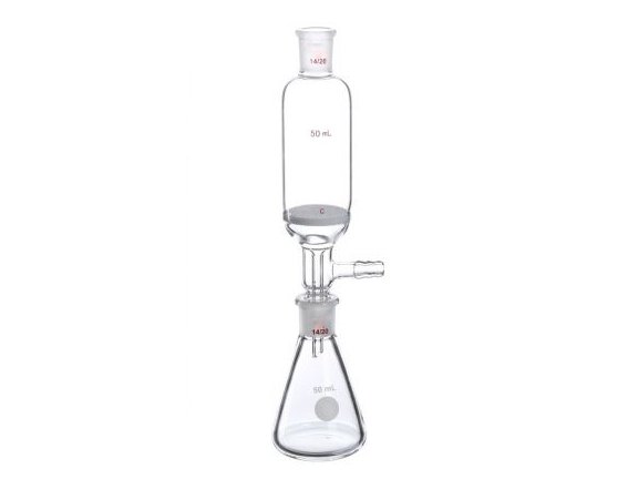 MSE PRO Grinding Mouth with Microfiltration Funnel, Grinding Mouth: 14/20, Sand Core Pore Size: G2