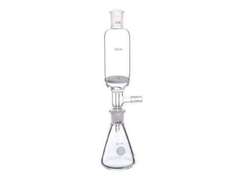 MSE PRO Grinding Mouth with Microfiltration Funnel, Grinding Mouth: 14/20, Sand Core Pore Size: G2