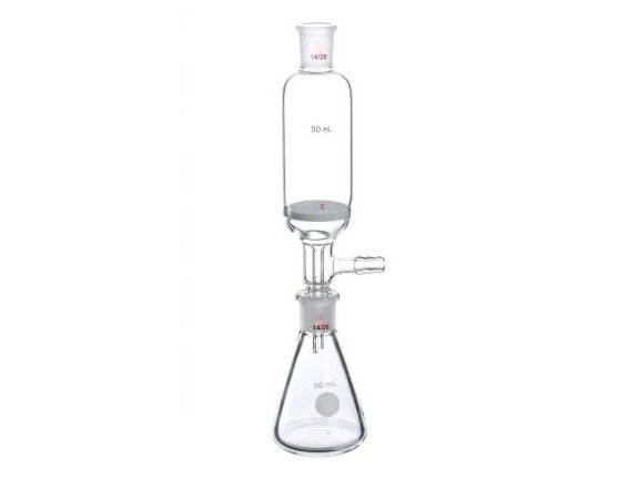 MSE PRO Grinding Mouth with Microfiltration Funnel, Grinding Mouth: 14/20, Sand Core Pore Size: G4