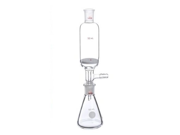 MSE PRO Grinding Mouth with Microfiltration Funnel, Grinding Mouth: 14/20, Sand Core Pore Size: G3