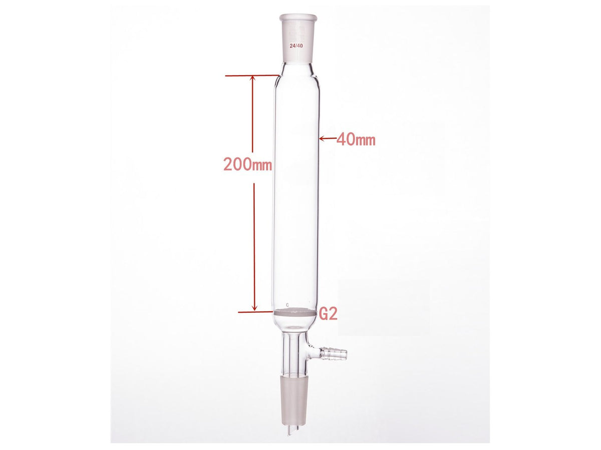 MSE PRO Small-Mouth Vacuum Chromatography Column, Upper Mouth: 24/40, Tube Diameter: 40mm, Tube Length: 200mm, C