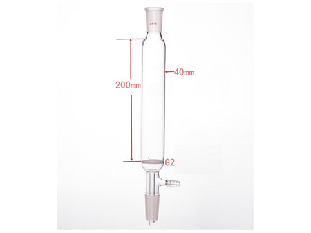 MSE PRO Small-Mouth Vacuum Chromatography Column, Upper Mouth: 24/40, Tube Diameter: 40mm, Tube Length: 200mm, C