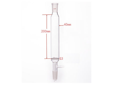 MSE PRO Small-Mouth Vacuum Chromatography Column, Upper Mouth: 24/40, Tube Diameter: 40mm, Tube Length: 200mm, M