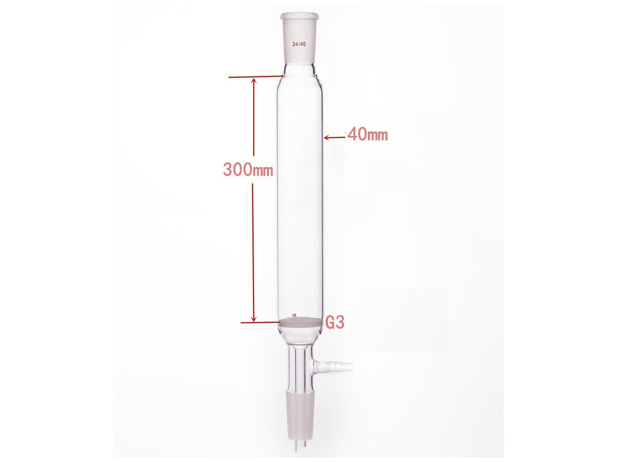 MSE PRO Small-Mouth Vacuum Chromatography Column, Upper Mouth: 24/40, Tube Diameter: 40mm, Tube Length: 300mm, M
