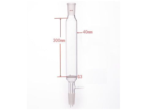 MSE PRO Small-Mouth Vacuum Chromatography Column, Upper Mouth: 24/40, Tube Diameter: 40mm, Tube Length: 300mm, M