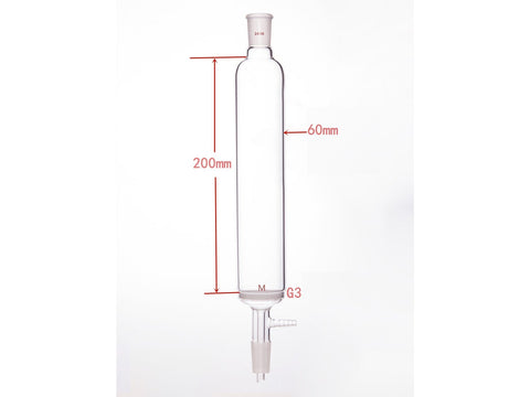 MSE PRO Small-Mouth Vacuum Chromatography Column, Upper Mouth: 24/40, Tube Diameter: 60mm, Tube Length: 200mm, M