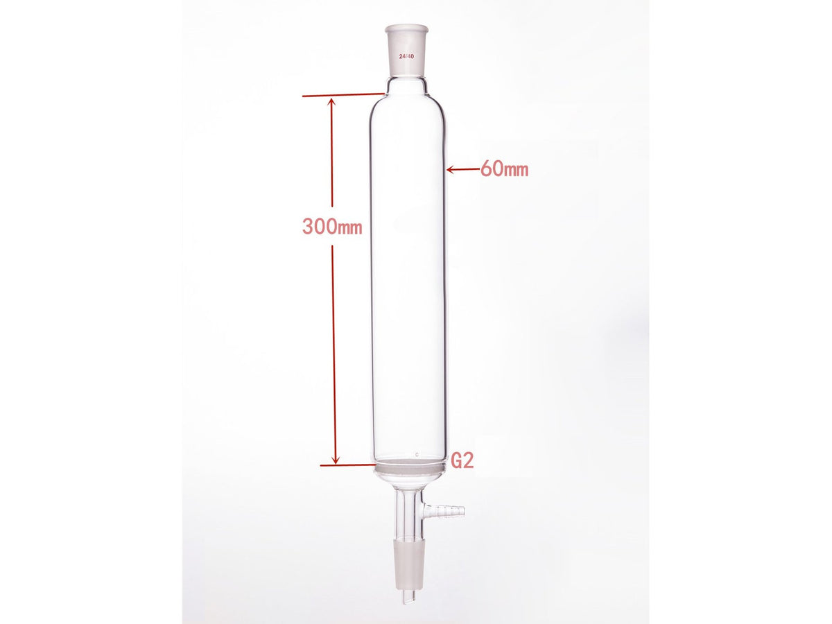 MSE PRO Small-Mouth Vacuum Chromatography Column, Upper Mouth: 24/40, Tube Diameter: 60mm, Tube Length: 300mm, C