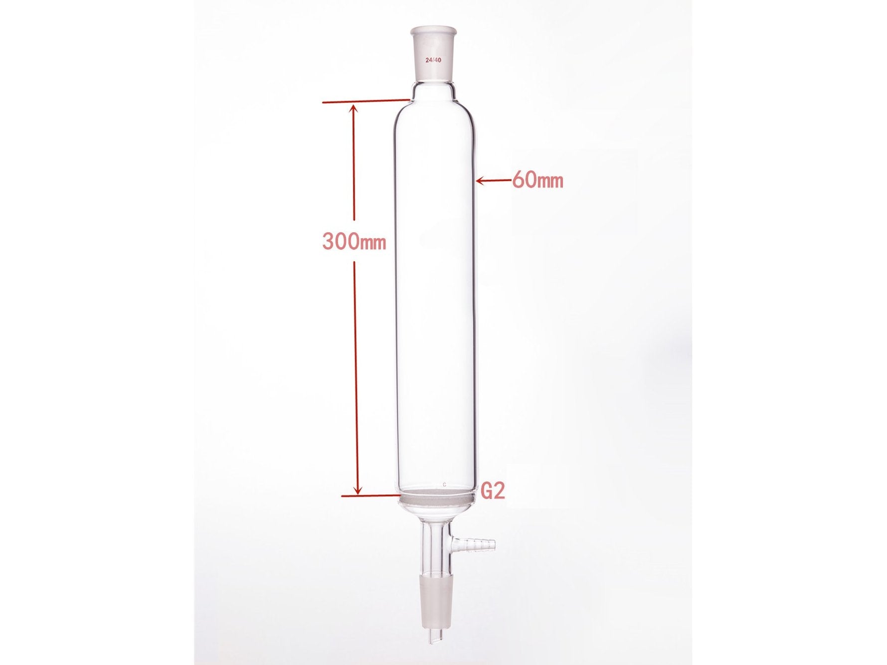MSE PRO Small-Mouth Vacuum Chromatography Column, Upper Mouth: 24/40, Tube Diameter: 60mm, Tube Length: 300mm, C