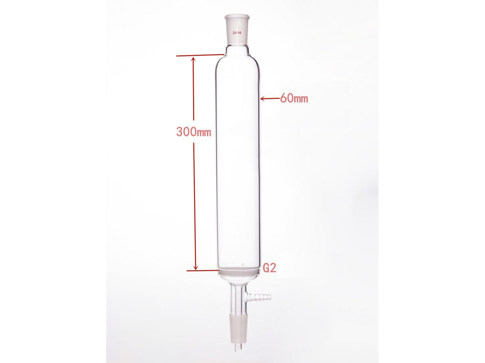 MSE PRO Small-Mouth Vacuum Chromatography Column, Upper Mouth: 24/40, Tube Diameter: 60mm, Tube Length: 300mm, C