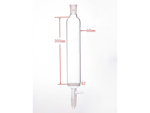 MSE PRO Small-Mouth Vacuum Chromatography Column, Upper Mouth: 24/40, Tube Diameter: 60mm, Tube Length: 300mm, C