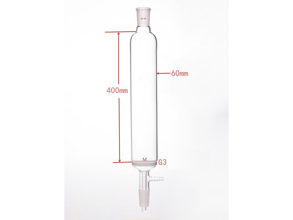 MSE PRO Small-Mouth Vacuum Chromatography Column, Upper Mouth: 24/40, Tube Diameter: 60mm, Tube Length: 400mm, M