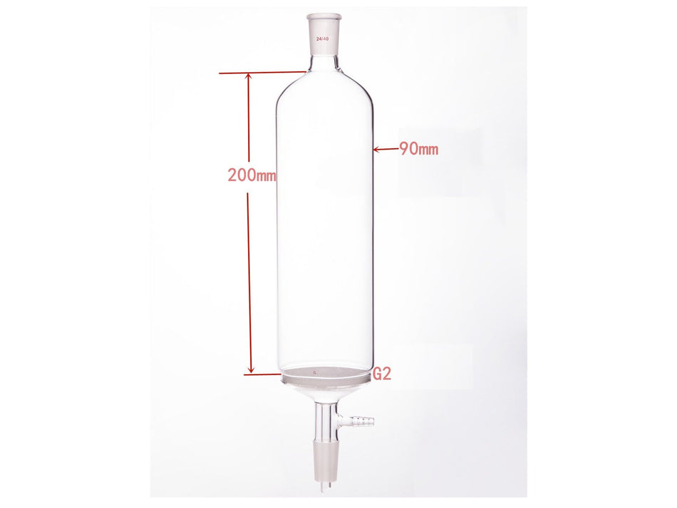 MSE PRO Small-Mouth Vacuum Chromatography Column, Upper Mouth: 24/40, Tube Diameter: 90mm, Tube Length: 200mm, C