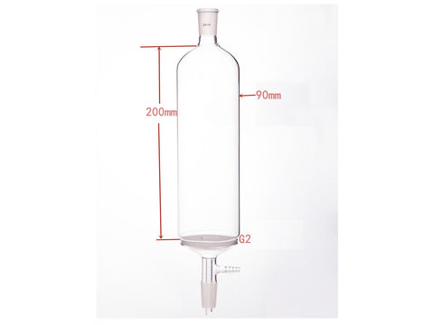 MSE PRO Small-Mouth Vacuum Chromatography Column, Upper Mouth: 24/40, Tube Diameter: 90mm, Tube Length: 200mm, C