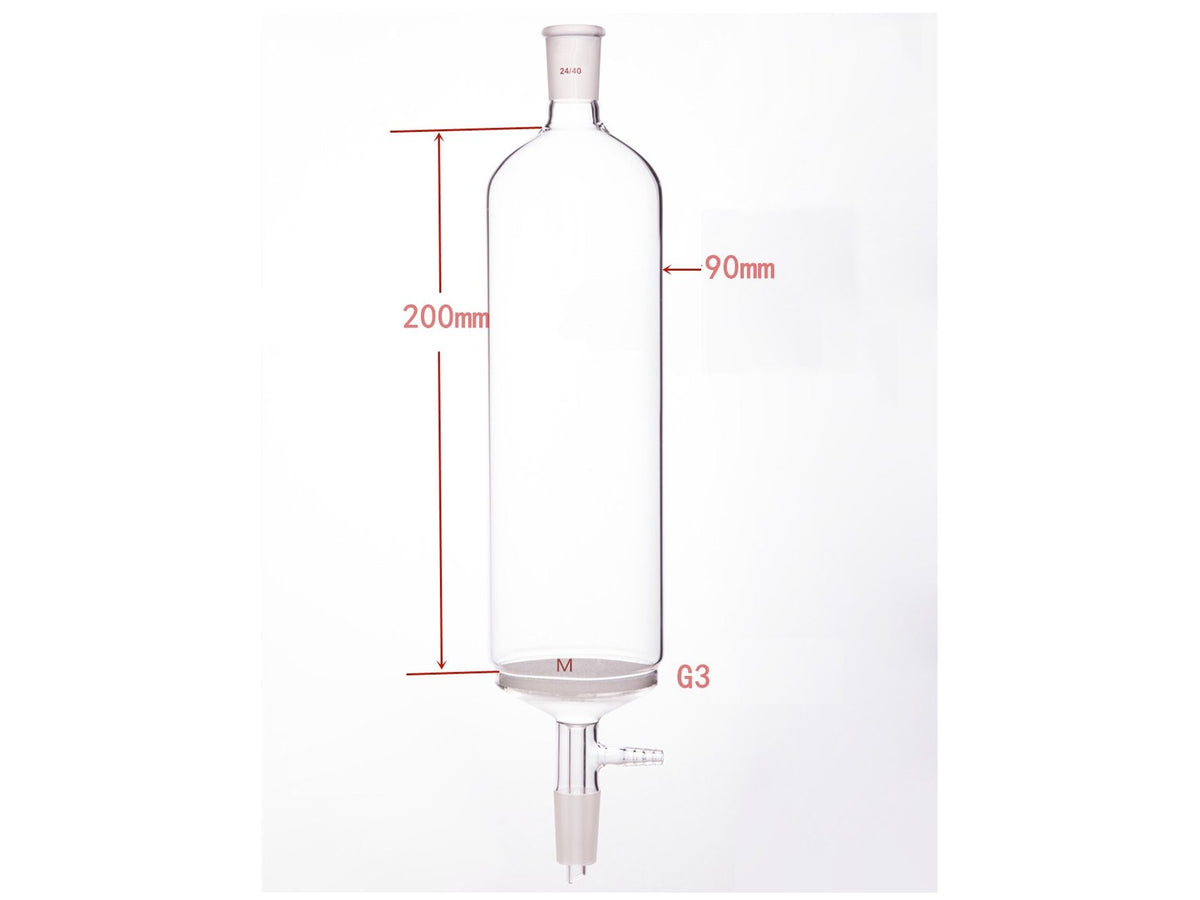 MSE PRO Small-Mouth Vacuum Chromatography Column, Upper Mouth: 24/40, Tube Diameter: 90mm, Tube Length: 200mm, M