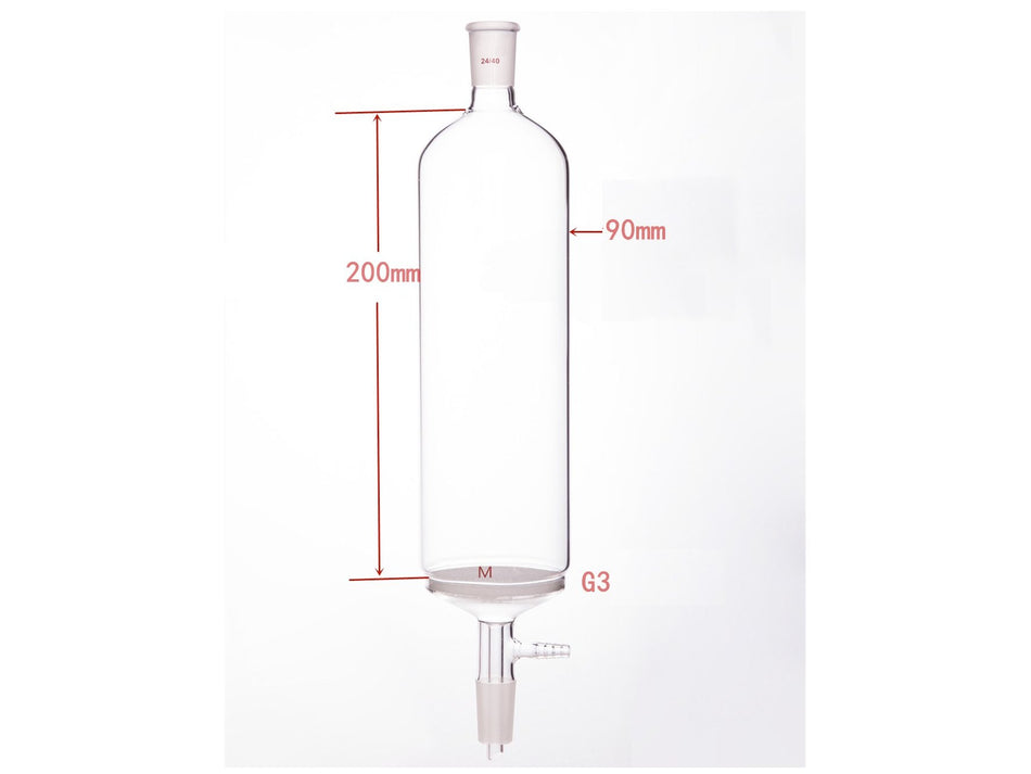 MSE PRO Small-Mouth Vacuum Chromatography Column, Upper Mouth: 24/40, Tube Diameter: 90mm, Tube Length: 200mm, M