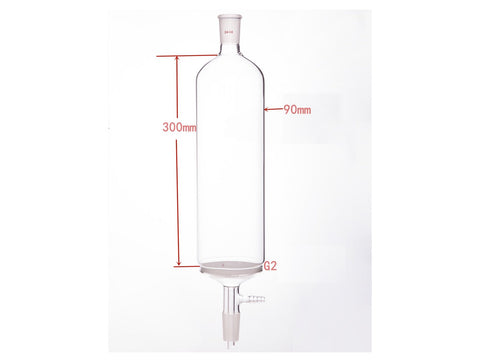 MSE PRO Small-Mouth Vacuum Chromatography Column, Upper Mouth: 24/40, Tube Diameter: 90mm, Tube Length: 300mm, C