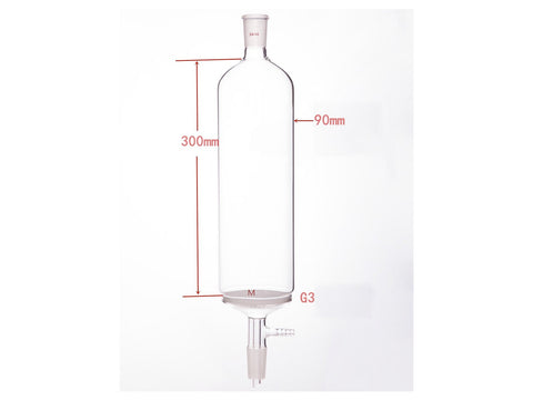 MSE PRO Small-Mouth Vacuum Chromatography Column, Upper Mouth: 24/40, Tube Diameter: 90mm, Tube Length: 300mm, M