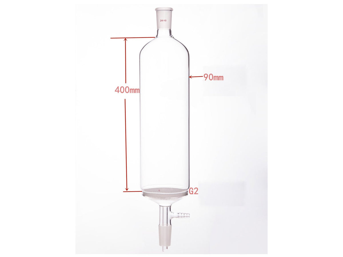 MSE PRO Small-Mouth Vacuum Chromatography Column, Upper Mouth: 24/40, Tube Diameter: 90mm, Tube Length: 400mm, C