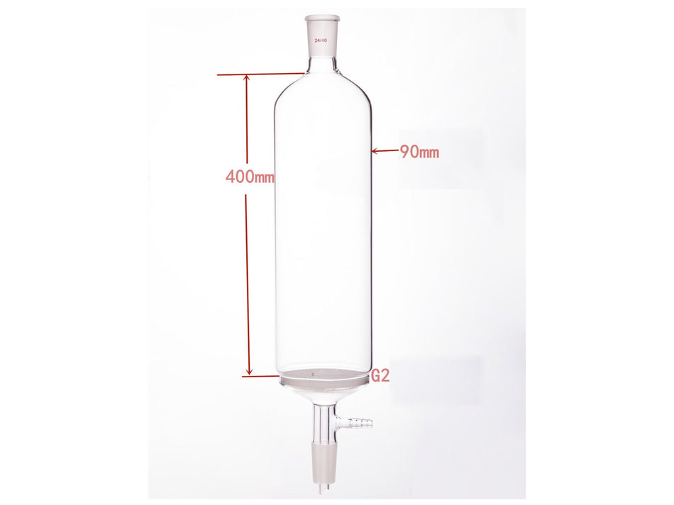 MSE PRO Small-Mouth Vacuum Chromatography Column, Upper Mouth: 24/40, Tube Diameter: 90mm, Tube Length: 400mm, C