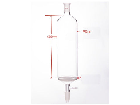 MSE PRO Small-Mouth Vacuum Chromatography Column, Upper Mouth: 24/40, Tube Diameter: 90mm, Tube Length: 400mm, C