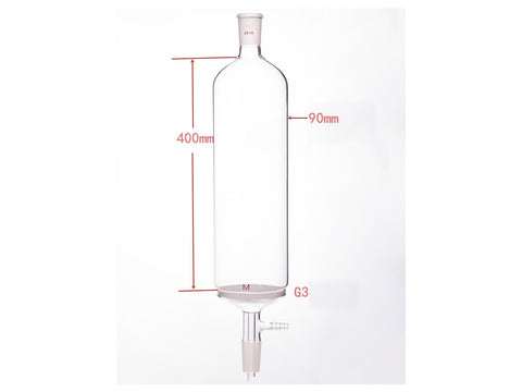 MSE PRO Small-Mouth Vacuum Chromatography Column, Upper Mouth: 24/40, Tube Diameter: 90mm, Tube Length: 400mm, M