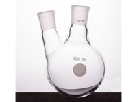 MSE PRO Thick Wall Slanted Two-Mouth Bottle, High Strength, Middle Grinding Mouth: 14/20, Side Grinding Mouth: 14/20, 100mL