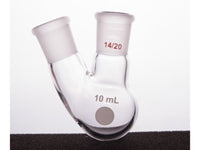 MSE PRO Thick Wall Slanted Two-Mouth Bottle, High Strength, Middle Grinding Mouth: 14/20, Side Grinding Mouth: 14/20, 10mL