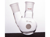 MSE PRO Thick Wall Slanted Two-Mouth Bottle, High Strength, Middle Grinding Mouth: 14/20, Side Grinding Mouth: 14/20, 25mL