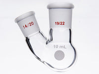 MSE PRO Thick Wall Slanted Two-Mouth Bottle, High Strength, Middle Grinding Mouth: 19/22, Side Grinding Mouth: 14/20, 10mL