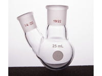 MSE PRO Thick Wall Slanted Two-Mouth Bottle, High Strength, Middle Grinding Mouth: 19/22, Side Grinding Mouth: 14/20, 25mL