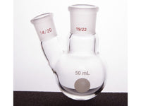 MSE PRO Thick Wall Slanted Two-Mouth Bottle, High Strength, Middle Grinding Mouth: 19/22, Side Grinding Mouth: 14/20, 50mL