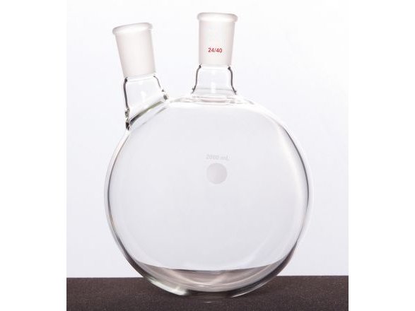 MSE PRO Thick Wall Slanted Two-Mouth Bottle, High Strength, Middle Grinding Mouth: 24/40, Side Grinding Mouth: 24/40, 2000mL