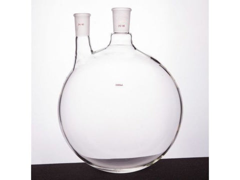 MSE PRO Thick Wall Slanted Two-Mouth Bottle, High Strength, Middle Grinding Mouth: 24/40, Side Grinding Mouth: 24/40, 3000mL