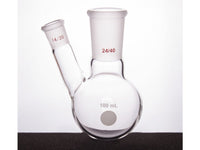 MSE PRO Thick Wall Slanted Two-Mouth Bottle, High Strength, Middle Grinding Mouth: 24/40, Side Grinding Mouth: 14/20, 100mL