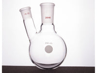 MSE PRO Thick Wall Slanted Two-Mouth Bottle, High Strength, Middle Grinding Mouth: 24/40, Side Grinding Mouth: 19/22, 250mL