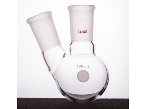 MSE PRO Thick Wall Slanted Two-Mouth Bottle, High Strength, Middle Grinding Mouth: 24/40, Side Grinding Mouth: 24/40, 100mL
