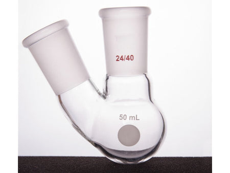 MSE PRO Thick Wall Slanted Two-Mouth Bottle, High Strength, Middle Grinding Mouth: 24/40, Side Grinding Mouth: 24/40, 50mL